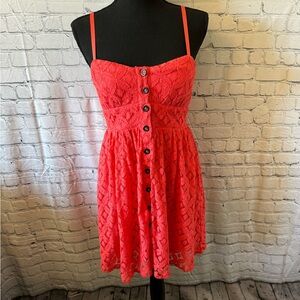Pink/Red summer lace dress